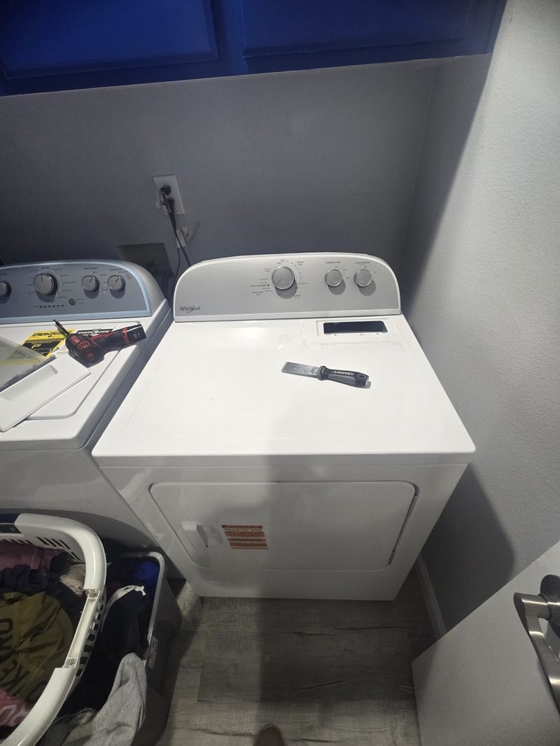 Whirlpool washer and dryer unit ready for service